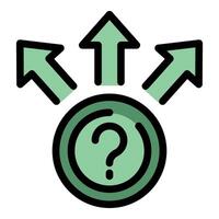 Choosing right way concept with question mark and arrows vector