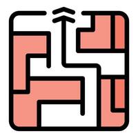 Finding solution concept with maze and up arrow vector