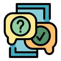 Online survey with question mark and check mark icons vector