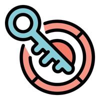 Key unlocking business success with target and strategic growth vector