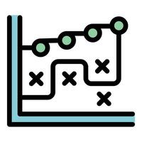 Algorithm showing path with right and wrong options for machine learning process vector