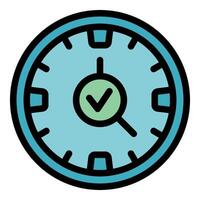 Clock face with check mark showing punctuality and time management vector