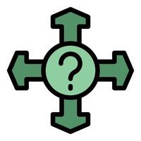 Question mark with arrows pointing in different directions vector