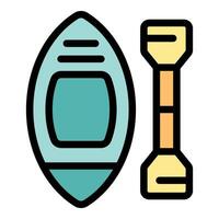 Kayak with paddle top view showing water sport equipment for outdoor activities vector