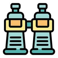 Plastic binoculars observing exciting safari adventure using reusable water bottles vector