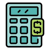Calculator showing dollar sign indicating financial calculation vector