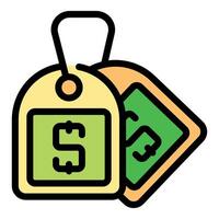 Dollar price tag icon representing cost or pricing vector