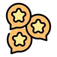 Customer feedback rating with stars in speech bubbles icon vector