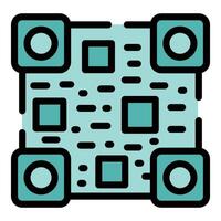 Qr code showing squares and dots for scanning and accessing information vector
