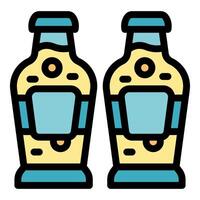 Tequila bottles standing side by side illustration vector