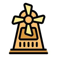 Classic windmill rotating and generating clean energy vector
