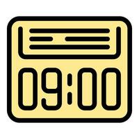 Digital alarm clock displaying 09,00 am time vector