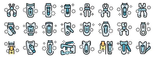 Set of nail clipper icons in line style, editable stroke vector
