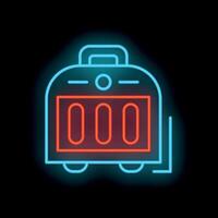 Neon icon of electric heater with heating elements glowing red vector