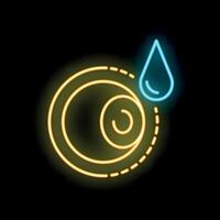Neon icon of water resistance representing waterproofing feature vector