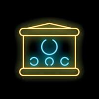 Neon sign representing an optometrist eye chart for vision testing vector