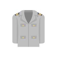 Grey captain jacket with golden buttons and shoulder straps illustration vector