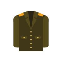Military jacket with golden buttons and shoulder straps displaying power and authority vector