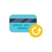 Credit card showing recurring payment with reload icon vector