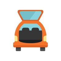 Orange car with open trunk for loading luggage vector