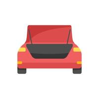 Red car with open trunk isolated on white background vector