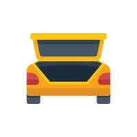 Yellow car with open trunk isolated on white background vector