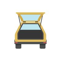 Yellow car with open trunk isolated on white background vector