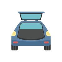 Car trunk open showing empty space for luggage vector