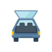 Open car trunk with empty space for luggage back view vector