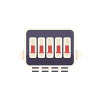 Electrical fuse box managing power supply in flat design vector