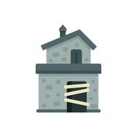 Abandoned house with boarded up door and windows vector