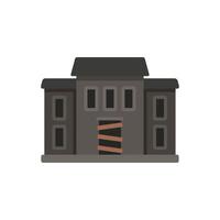 Abandoned building with boarded up doors and windows vector