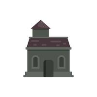 Old stone house with tower and arched entrance is being constructed vector