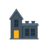 Small industrial building with three chimneys standing on white background vector