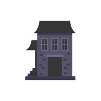 Dark old haunted house with boarded up windows for halloween vector