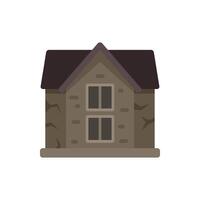 Old run down brick house with cracks in facade vector