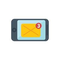 Smartphone showing new email notification icon on screen vector