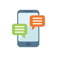 Smartphone showing instant messaging conversation with speech bubbles vector