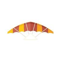 Hang gliding equipment with colorful striped wingspan open for flight vector