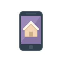 Modern smartphone displaying house icon for smart home apps vector