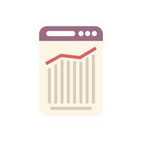 Website showing growing statistics with upward trend line graph vector