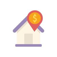 House location pin pointing with dollar symbol inside for real estate business vector