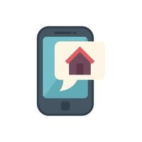Smartphone is showing a new home in a speech bubble vector