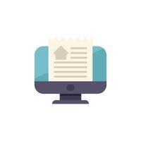 Desktop computer displaying online property listing information vector