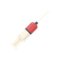Medical syringe containing red liquid for injection vector
