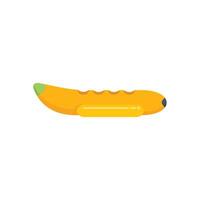 Yellow inflatable banana boat floating on water surface vector