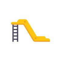 Yellow playground slide with ladder is standing on white background vector