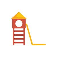 Playground slide tower structure providing fun and entertainment for children vector