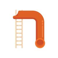 Orange playground slide with ladder is standing for kids vector