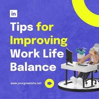 Infographic Improving Work Life Balance Linkedin template